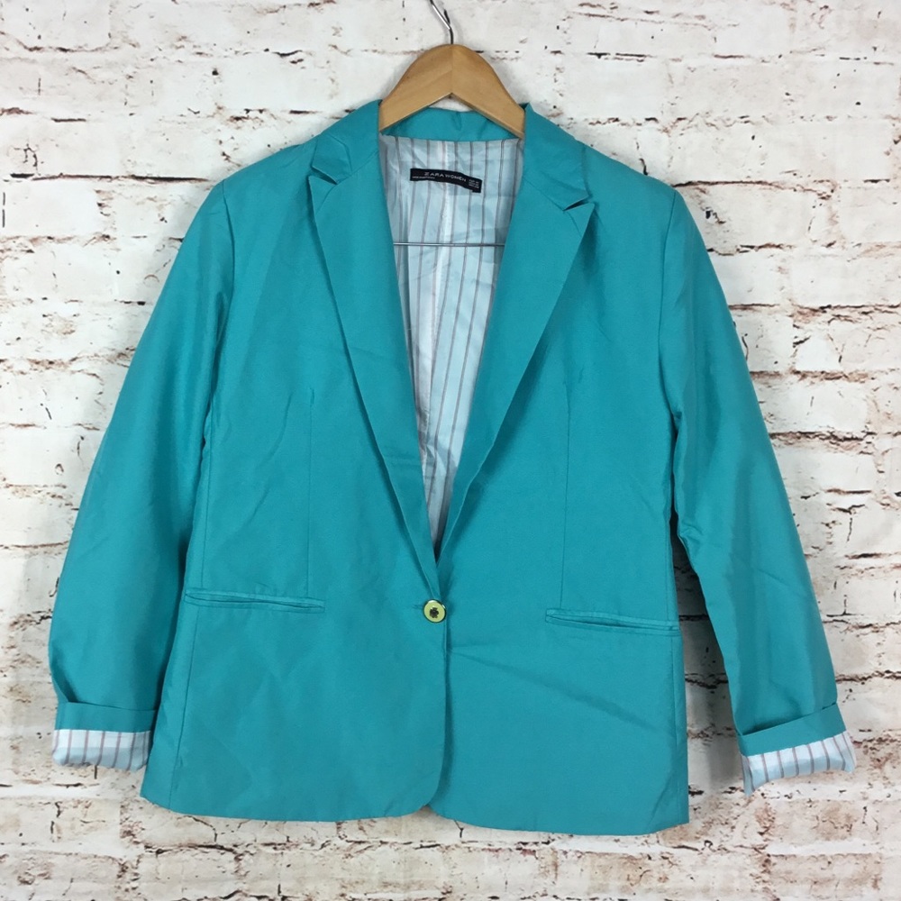 👠 Zara Teal Blue Blazer